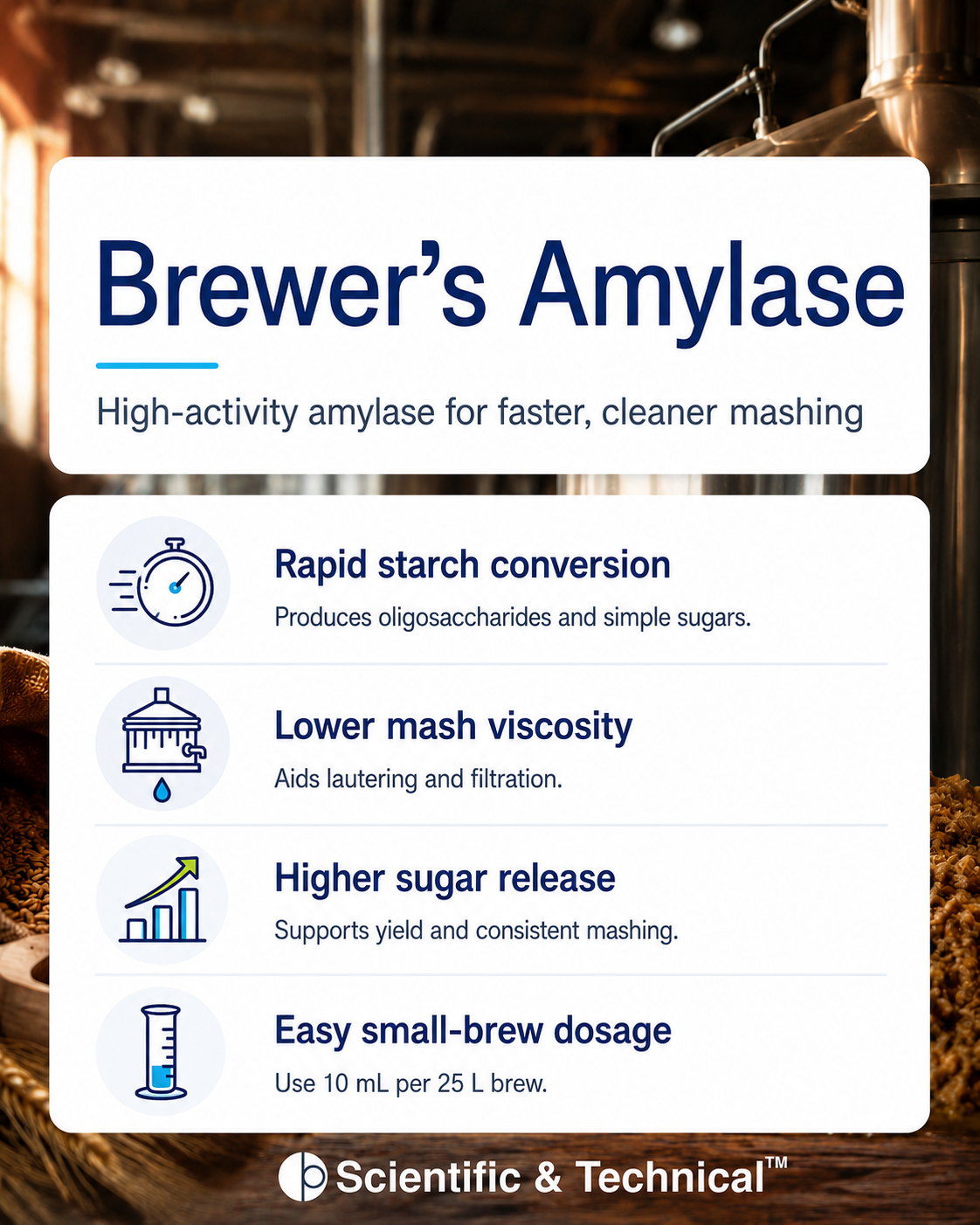Brewer's Amylase product features and specifications
