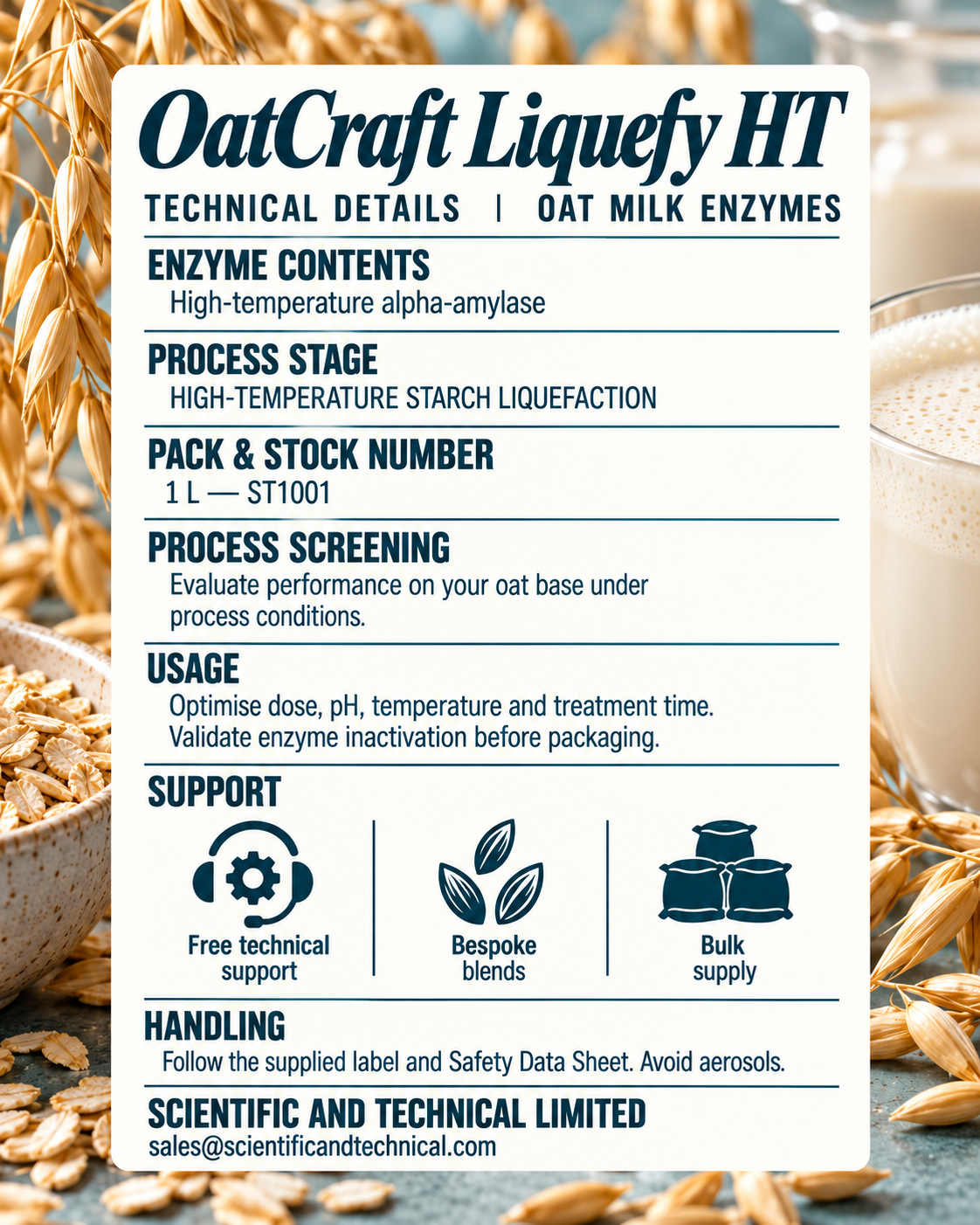 OatCraft Liquefy HT, ST1001, back card