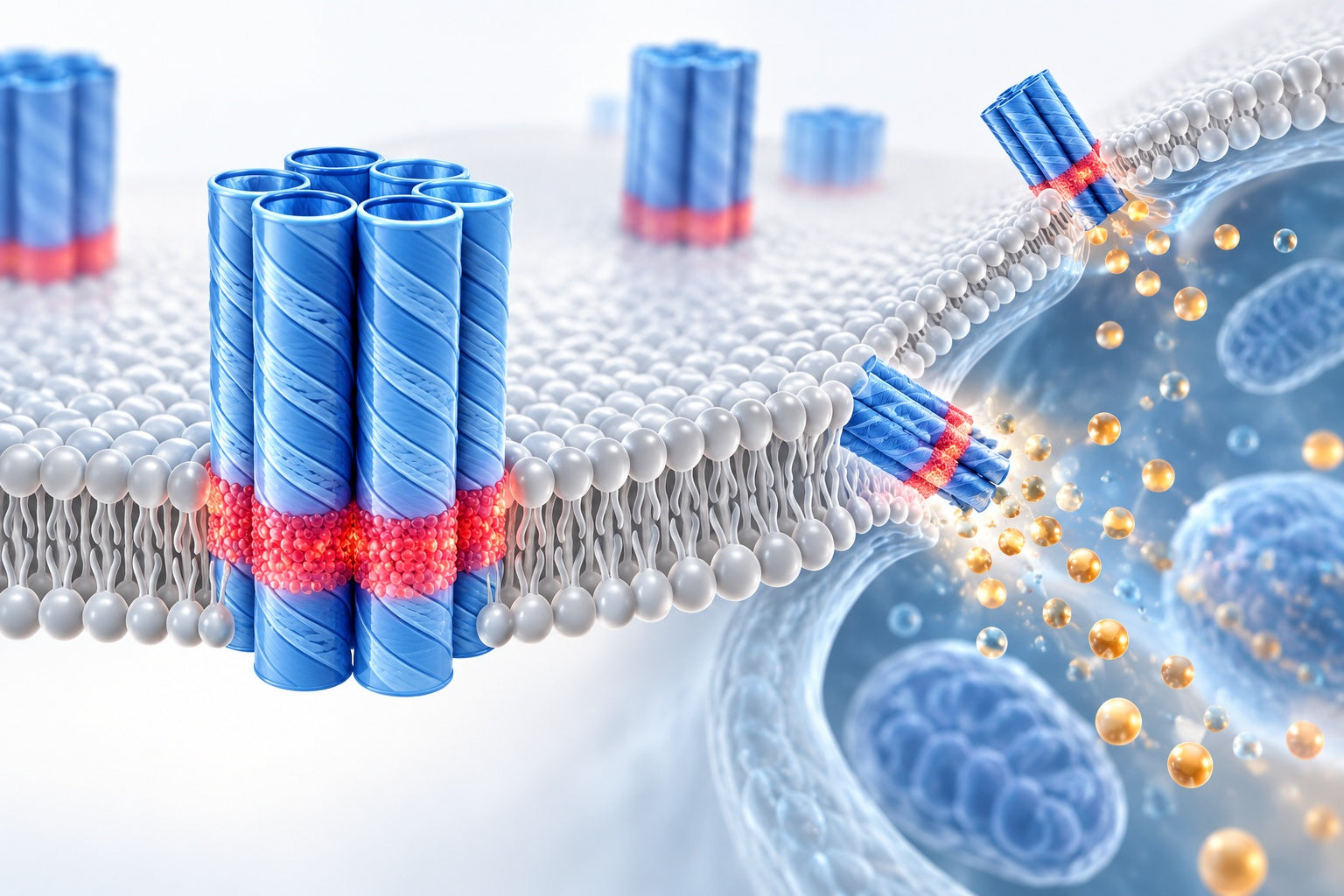 Conceptual illustration for Membrane-spanning DNA nanopores with cytotoxic effect.