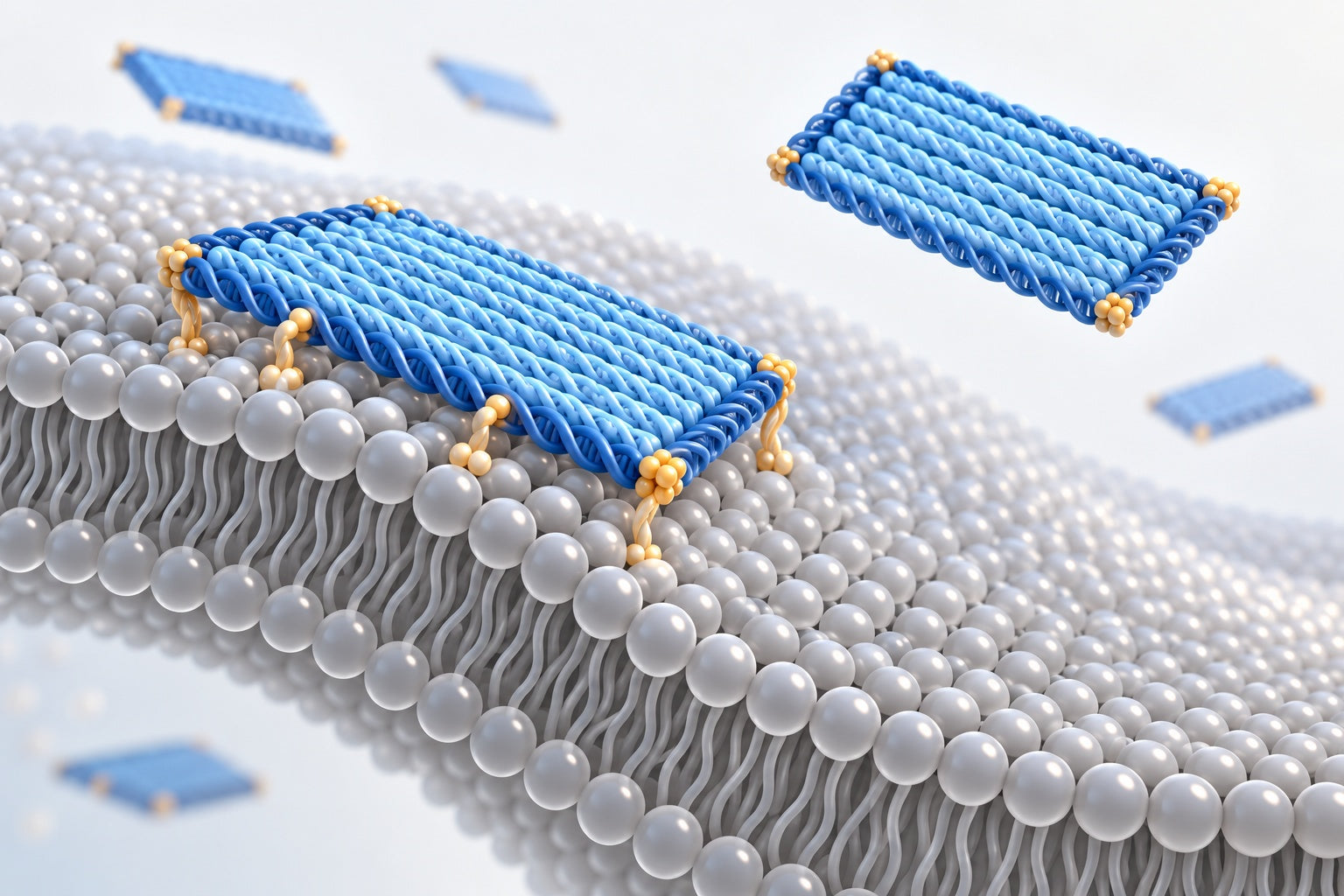 Conceptual illustration for DNA Origami – Lipid Membrane Interactions Defined at Single-Molecular Resolution