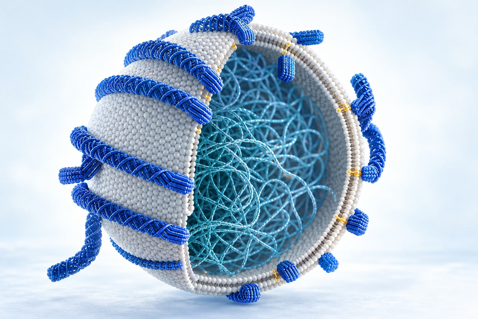 Conceptual illustration for Creating complex protocells and prototissues using simple DNA building blocks