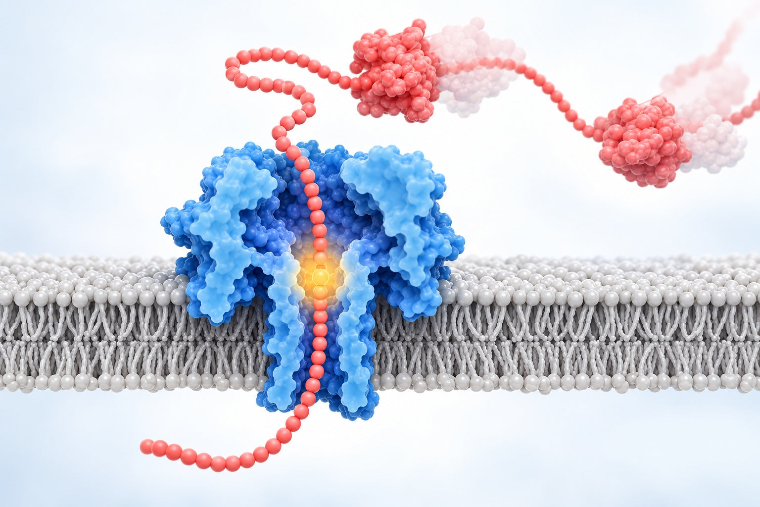 Conceptual illustration for Unfolding the path to nanopore protein sequencing