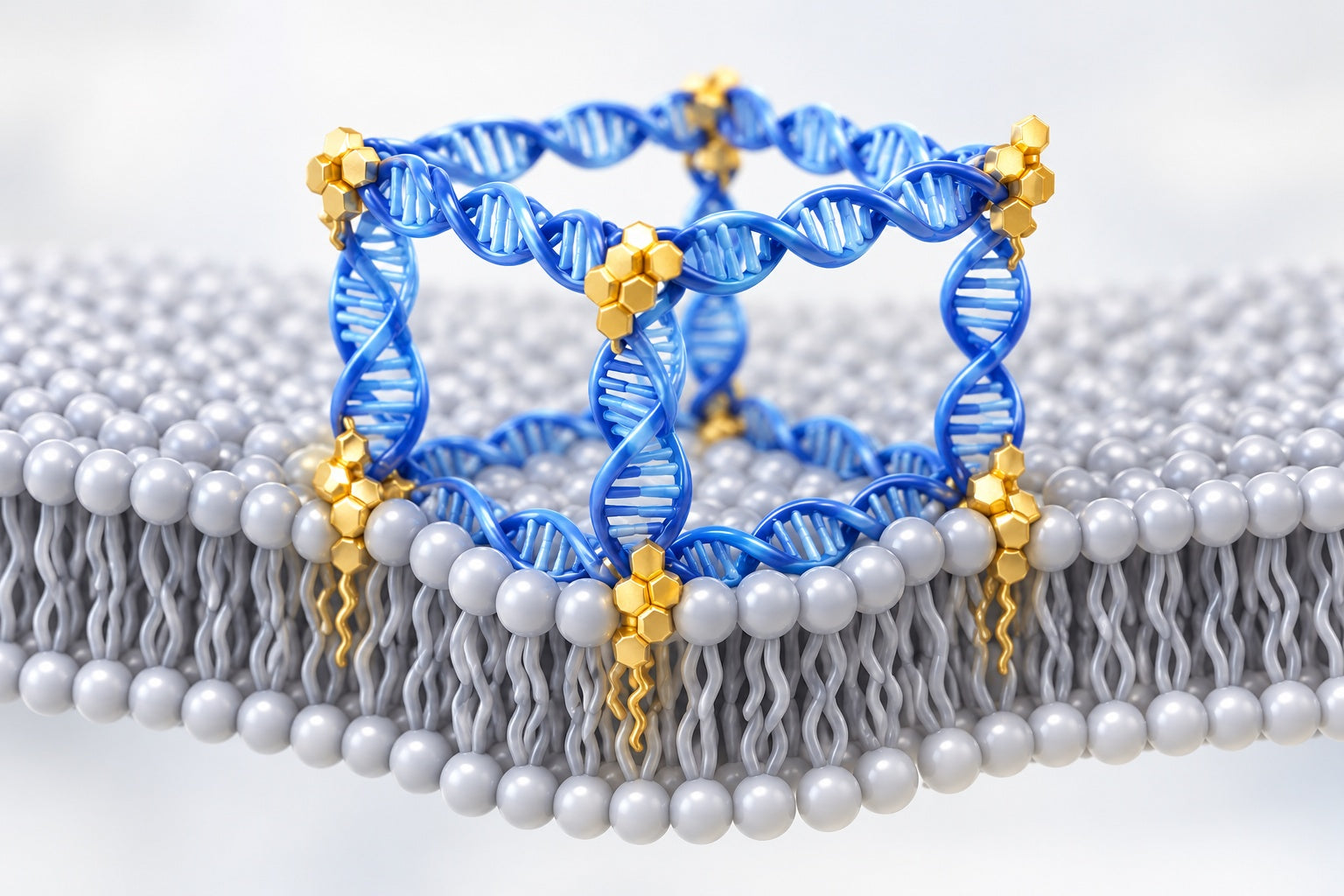 Conceptual illustration for Spatial Presentation of Cholesterol Units on a DNA Cube as a Determinant of Membrane Protein-Mimicking Functions