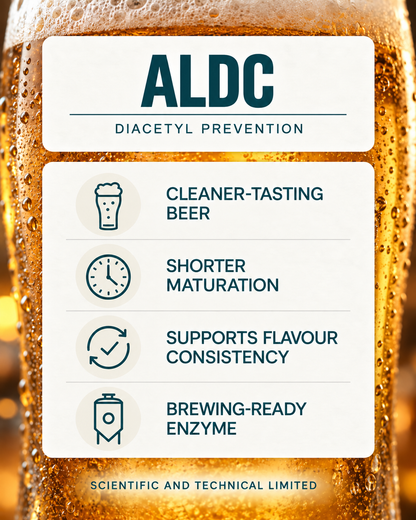 alpha acetolactate decarboxylase (ALDC) product features