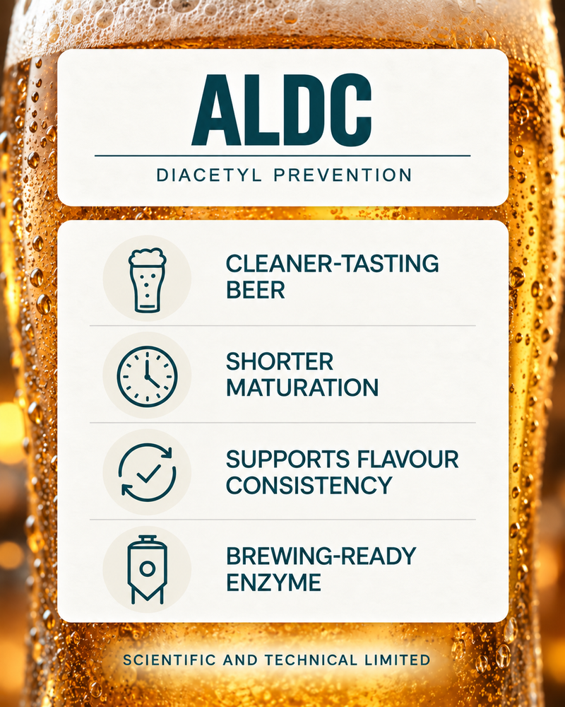 alpha acetolactate decarboxylase (ALDC)
