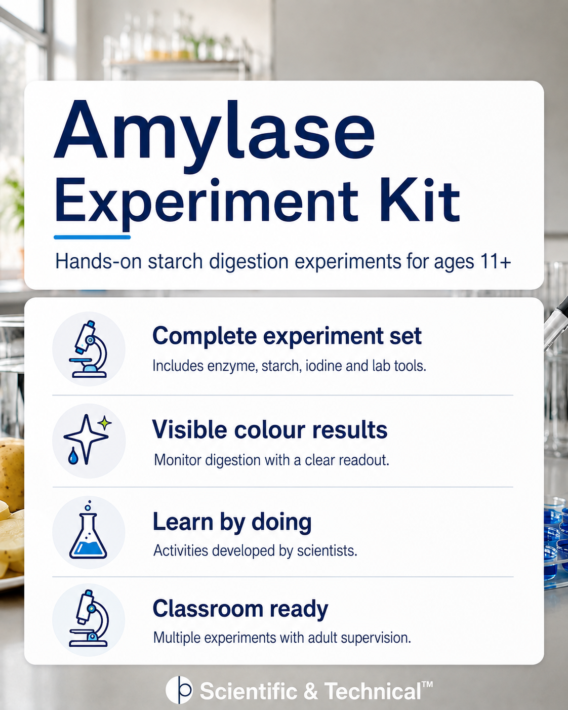Educational Enzyme Kit - Amylase product features and specifications