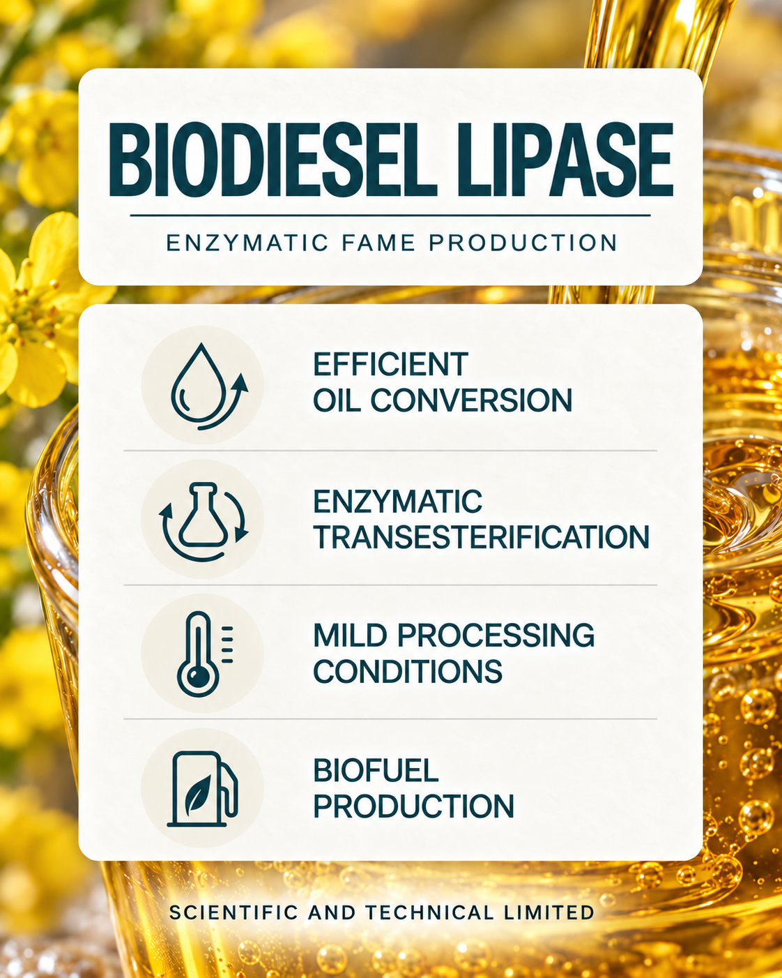 Biodiesel Lipase product features