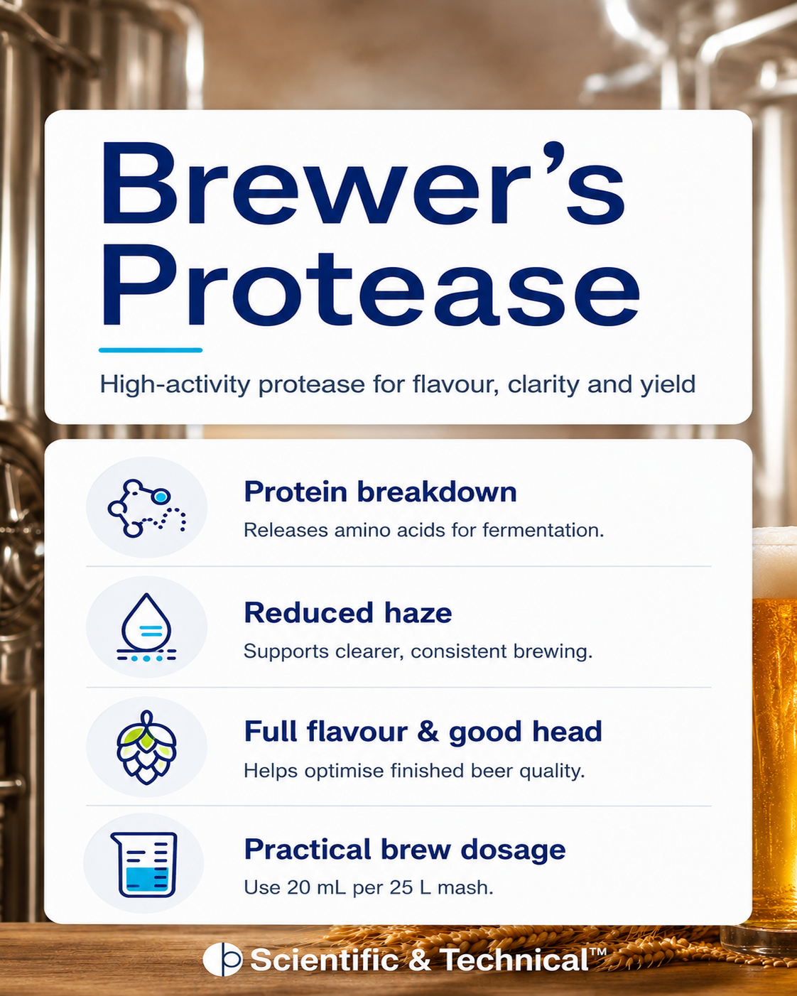 Brewer's Protease product features and specifications