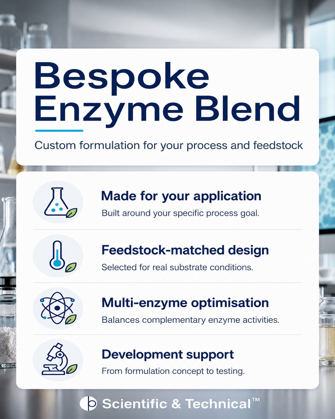 Bespoke Enzyme Blend product features and specifications