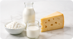 Dairy feedstocks including milk and cheese