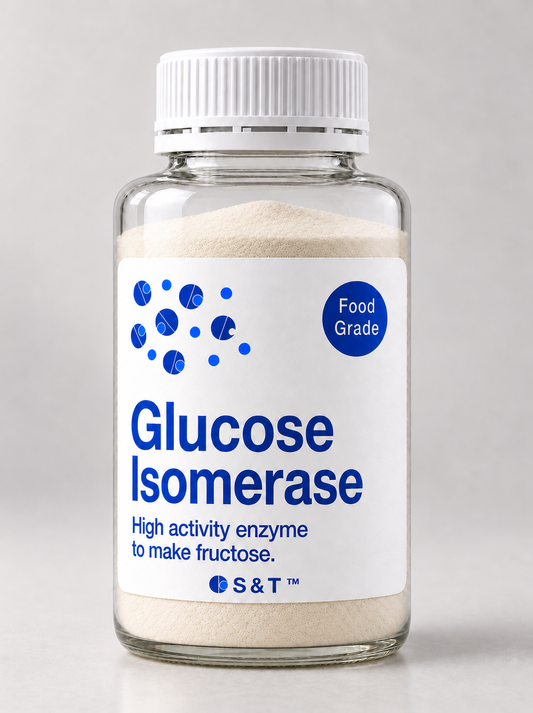 Glucose Isomerase bottle containing fine enzyme powder