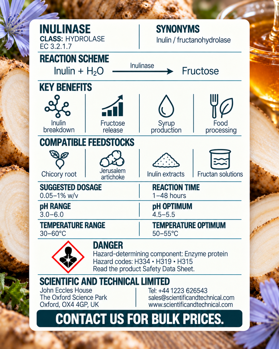 Inulinase back card: reaction, benefits, dosage and safety