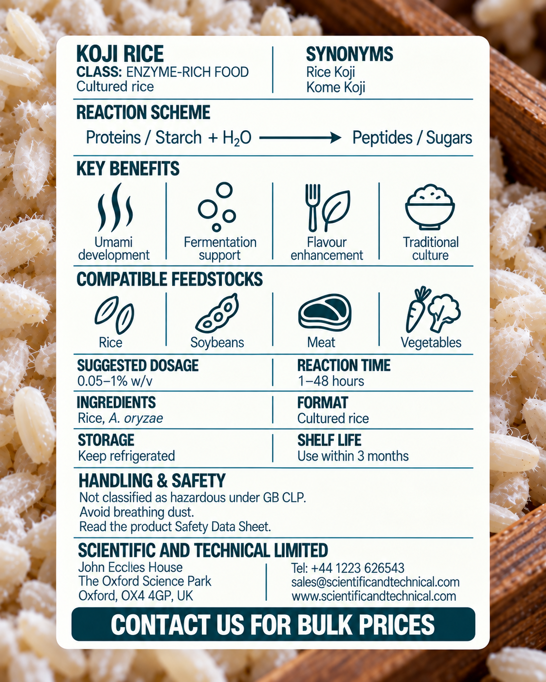 Koji Rice back card: reaction, benefits, dosage and safety