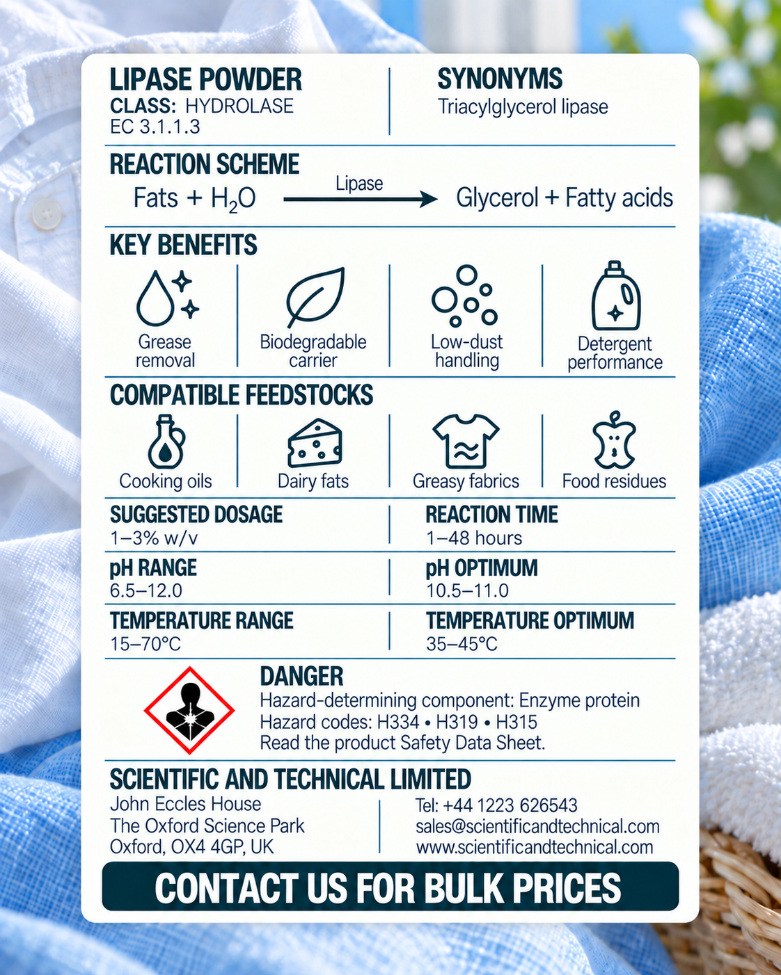 Lipase (cellulose powder) back card: reaction, benefits, dosage and safety