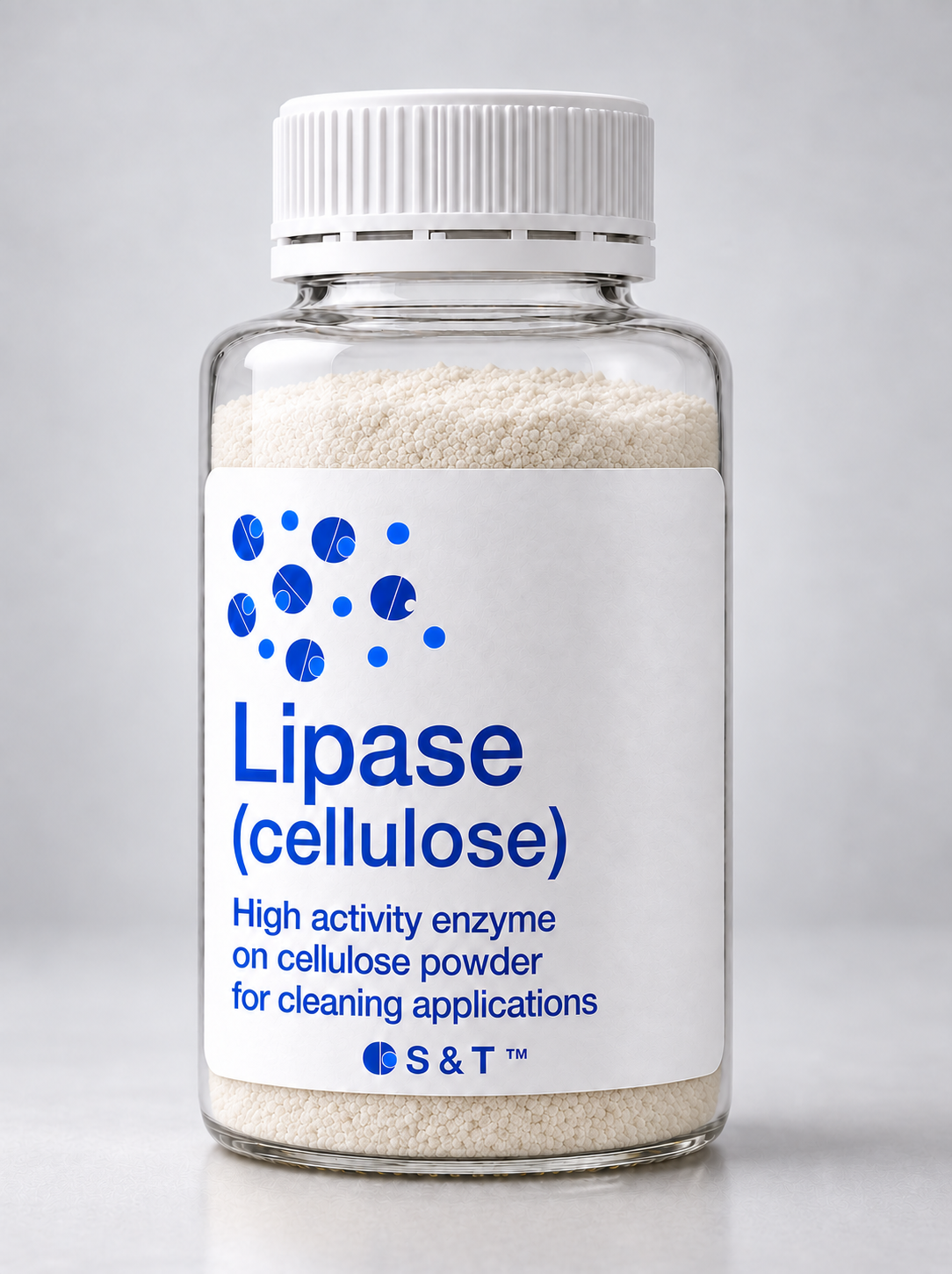 Lipase (cellulose powder) enzyme bottle