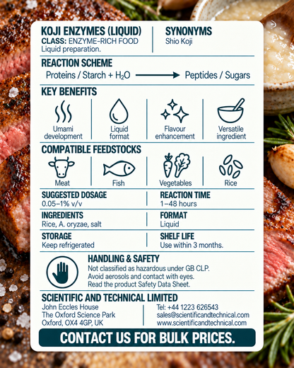 Koji Enzymes (liquid) back card: reaction, benefits, dosage and safety