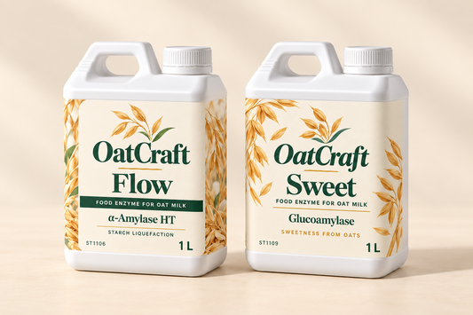 OatCraft everyday-pair in 1 L white jerry cans together on one seamless cream background