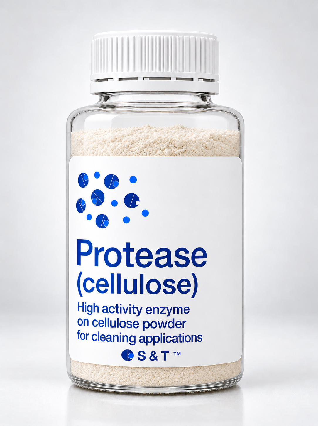 Protease (cellulose powder) enzyme bottle