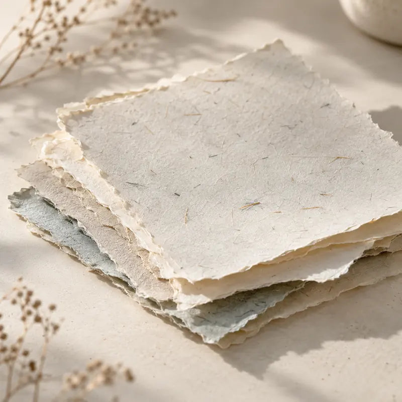 Layered sheets of recycled paper