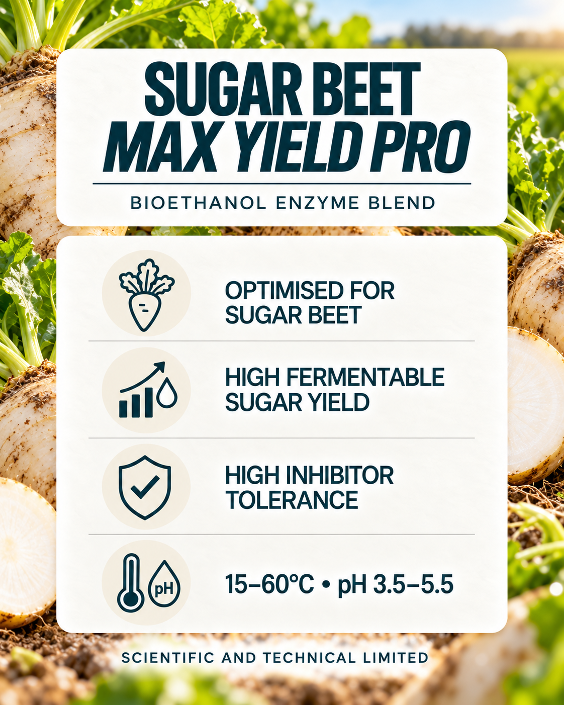 SUGAR BEET Max Yield Pro features and operating range