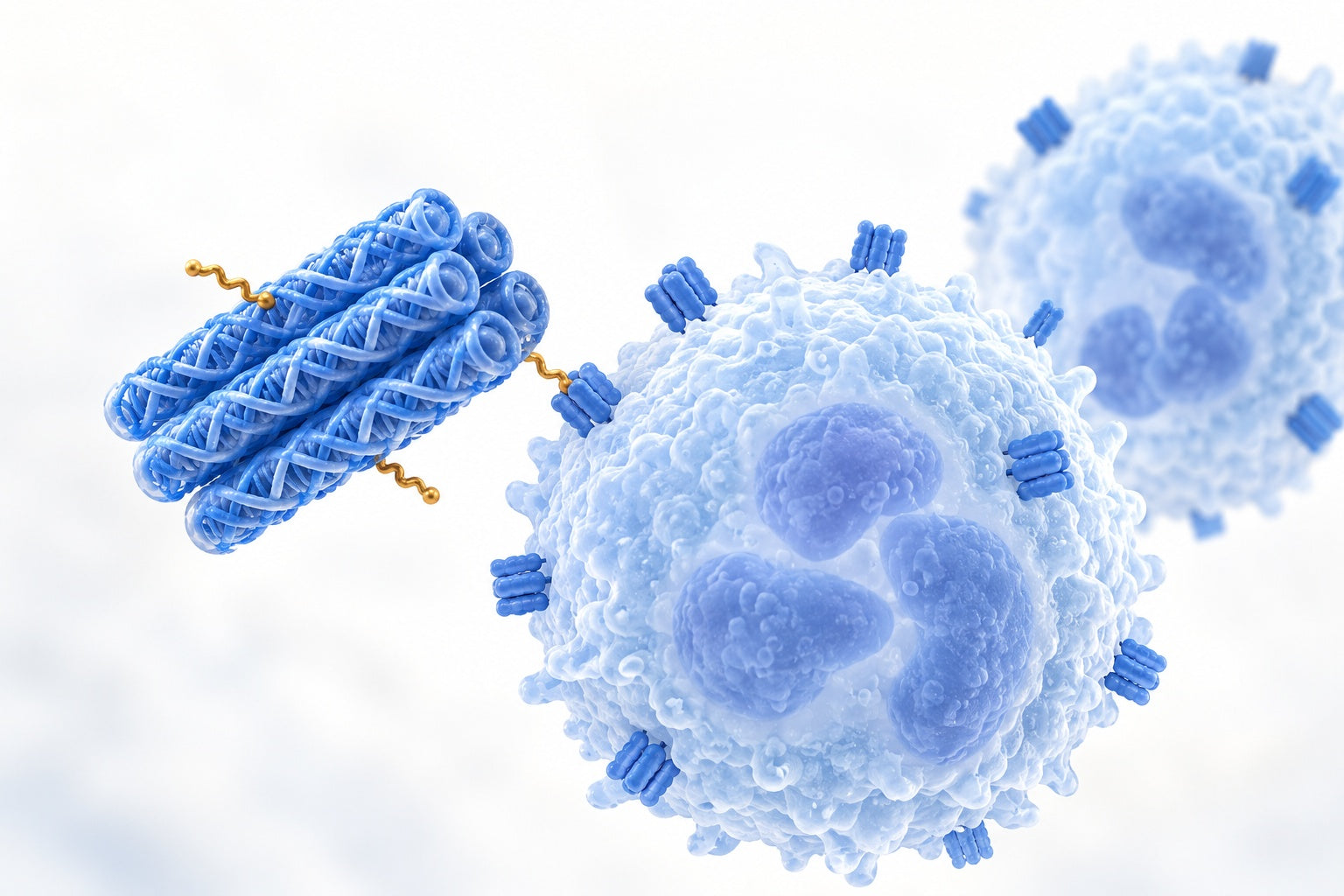 Conceptual illustration for DNA Nanodevices with Selective Immune Cell Interaction and Function