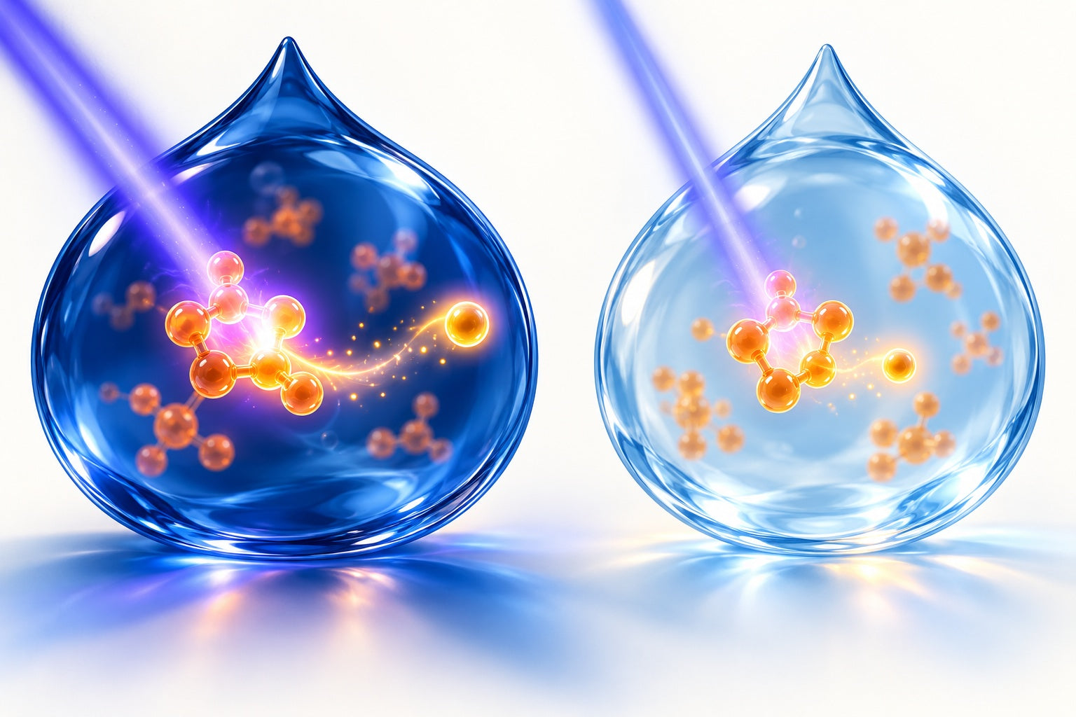 Conceptual illustration for Solvent-dependent photophysics of a red-shifted, biocompatible coumarin photocage