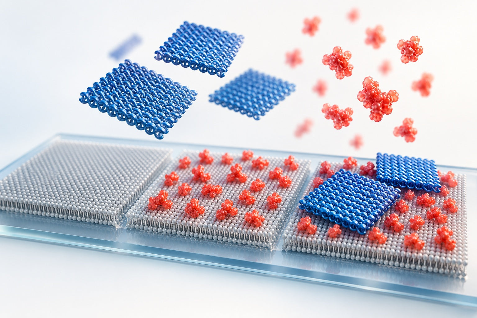 Conceptual illustration for Co-Immobilization of Proteins and DNA Origami Nanoplates to Produce High-Contrast Biomolecular Nanoarrays.