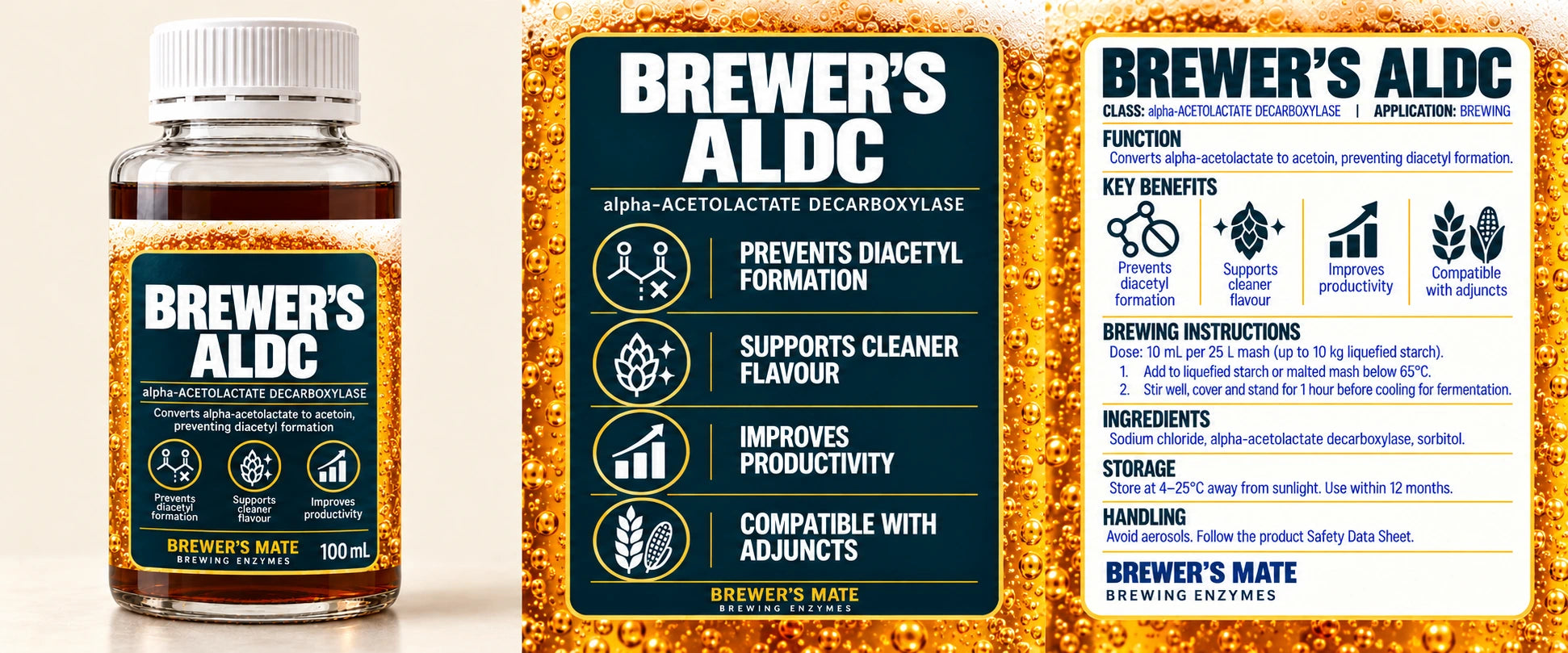Brewer’s ALDC · Brewer’s Mate 100 mL bottle and product cards