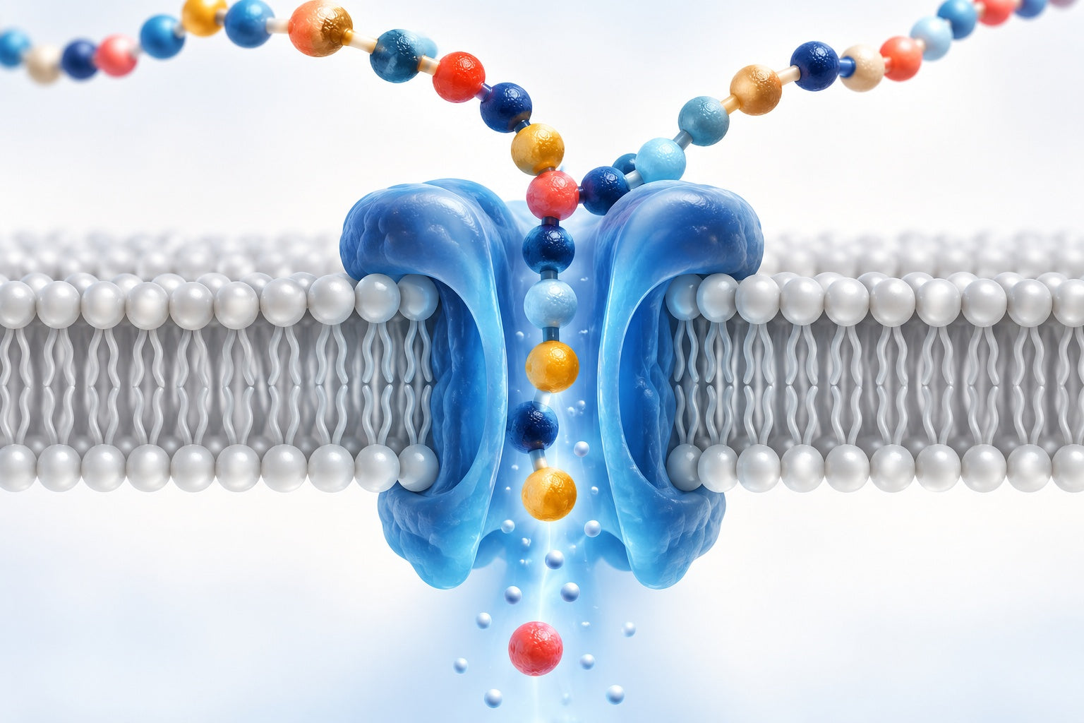 Conceptual illustration for Reading amino acids in a nanopore